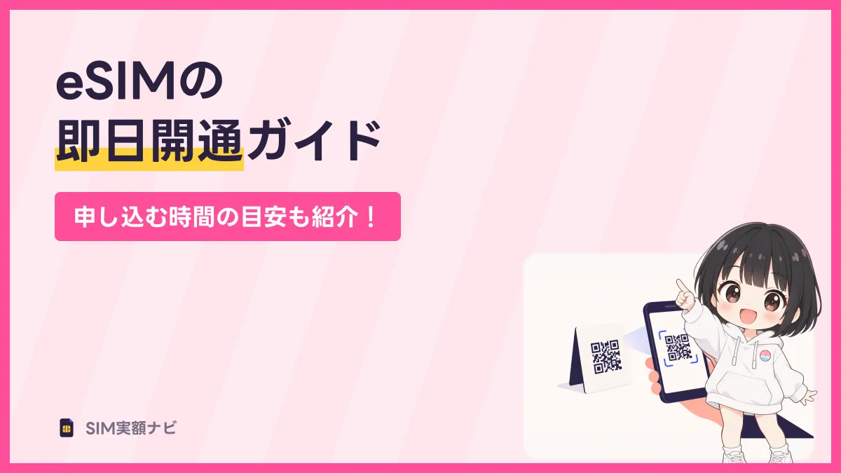 eSIMの 即日開通ガイドのキャッチ画像