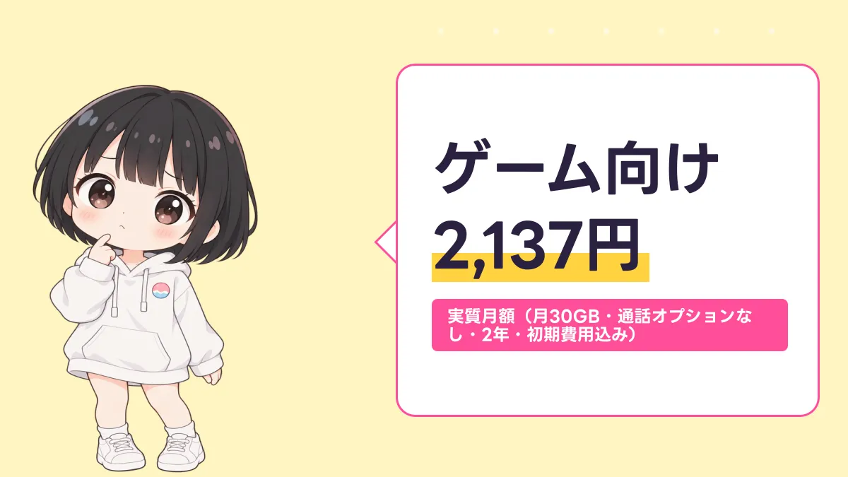 ゲーム向け 2,137円のキャッチ画像