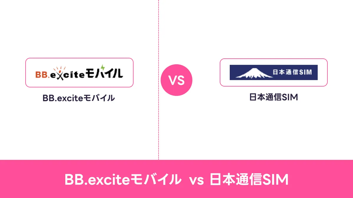 BB.exciteモバイル vs 日本通信SIMのキャッチ画像
